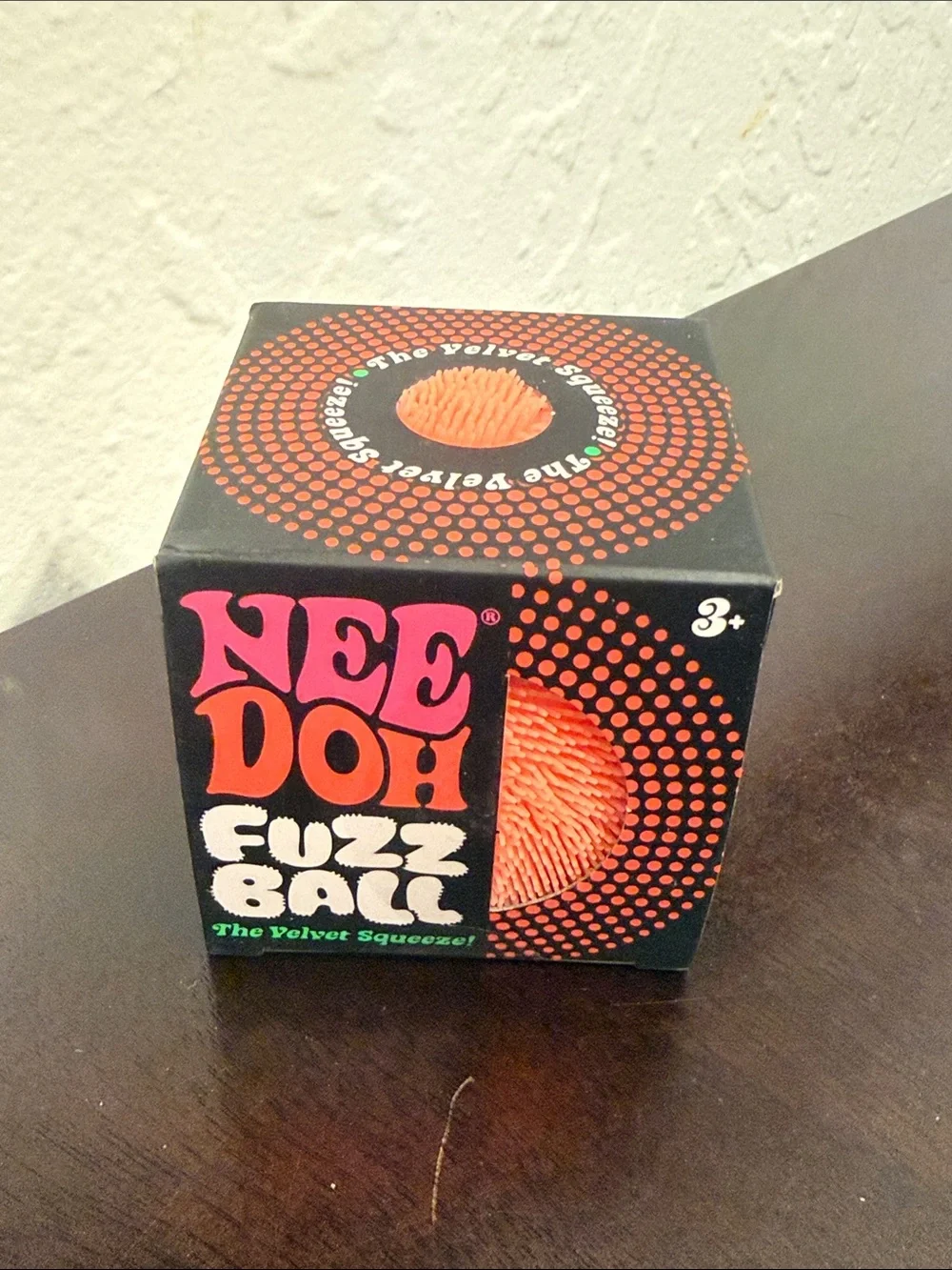 Needoh Fuzz Ball Velvet Squeeze - Orange